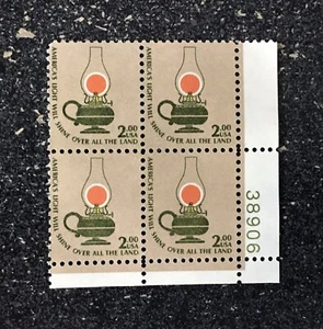 USA1978 #1611 $2.00 Kerosene Table Lamp - Americana Series Plate Block of 4 Mint - Picture 1 of 2