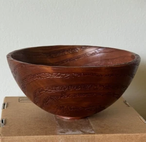 Hawaii / California - Curly Redwood Bowl Signed by Neal DeVore Exquisite! Rare! - Picture 1 of 10