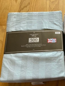 NEW Fieldcrest Luxury Sheet Set Full 500 thread count 100% Egyptian Cotton Blue - Picture 1 of 4