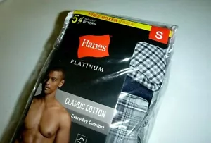 Hanes PLATINUM Hombre CONFORT Clásico Mezcla Algodón Tejido 5 Pares Ropa Interior Boxer-Sm - Imagen 1 de 6