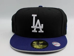 New Era 59 Fifty Los Angeles Dodgers Fitted Size 7 3/8 Cap MLB Flat Bill - Picture 1 of 3