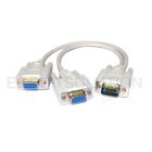 Male to 2 Dual Female Y Adapter Splitter Cable 15 PIN VGA SVGA 1 PC TO 2 MONITOR