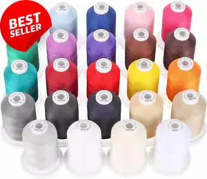 24-Piece Mercerized Cotton Thread Set – 30WT, 600M Spools for Quilting & Sewing - Picture 1 of 12