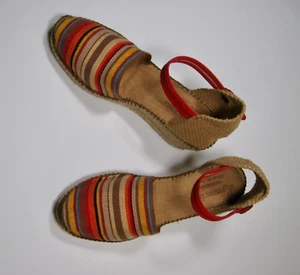 Ramoncinas handgefertigte luftige Sonnenuntergang Boho gestreifte Espadrilles Größe US 5,5 | EU 36 - Bild 1 von 7
