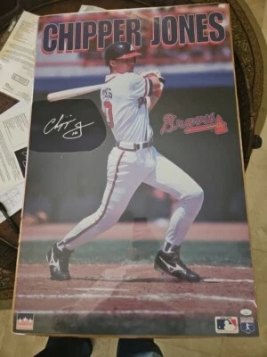 Atlanta Braves HOF Chipper Jones' Autographed Starline 22 x 34 Poster JSA LOA - Image 1 of 4