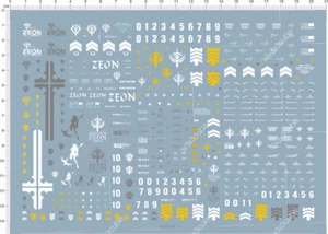 MG 1/100 The 08th MS Team MS-07B-3 Gouf Custom GDM Model Water Decal 14x21cm - Picture 1 of 1
