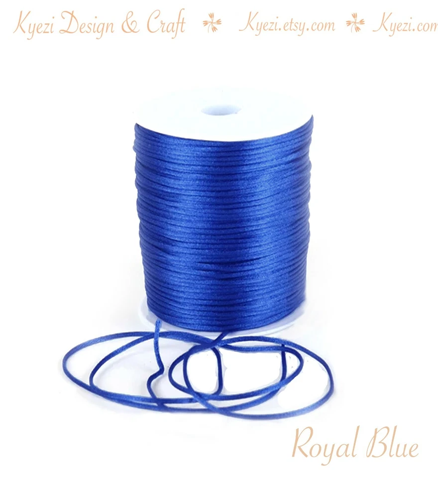 Cuerda de cola de rata satinada de 2 mm Shamballa Macramé Kumihimo 5/10/25/50/100 yardas Foto 1 de 1