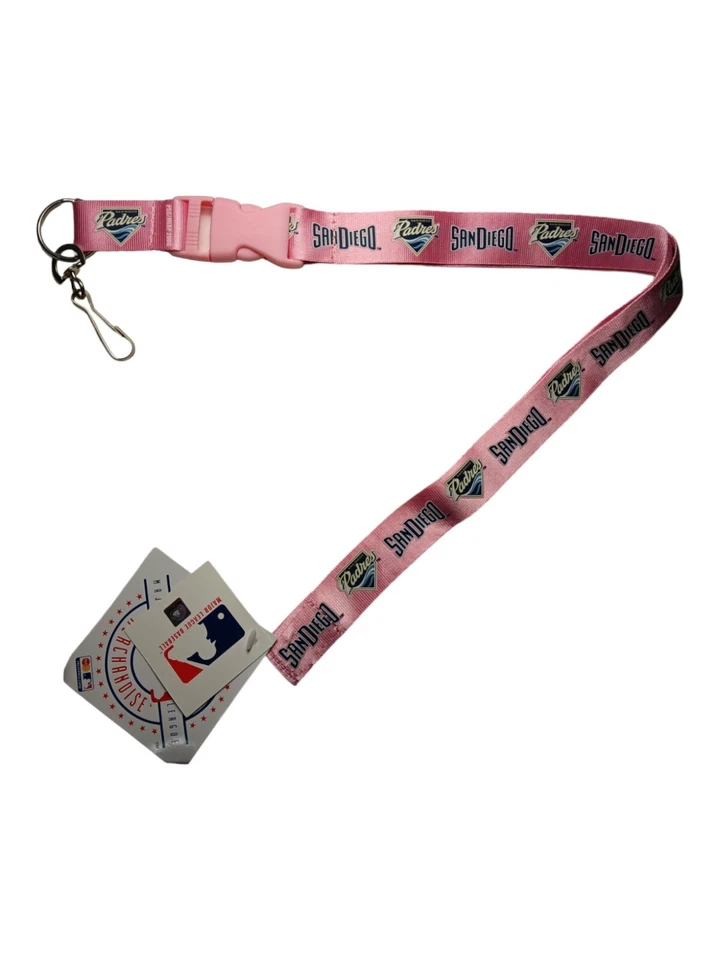 MLB San Diego Padres Lanyard Clip Neck Tag Keychain for ID Keys Ticket Holder - Image 1 of 1