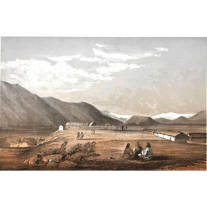 ca. 1855 - Original Colored Lithograph - FORT OKINAKANE - John Mix Stanley - Picture 1 of 3