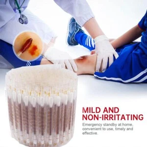 50X Disinfected Swab Disposable Medical Iodine Cotton Sticks First Aid Kit - Bild 1 von 11