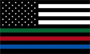 USA Flag Red,Blue And Green Stripe Flag - Window Decal - Various Sizes - Picture 1 of 1
