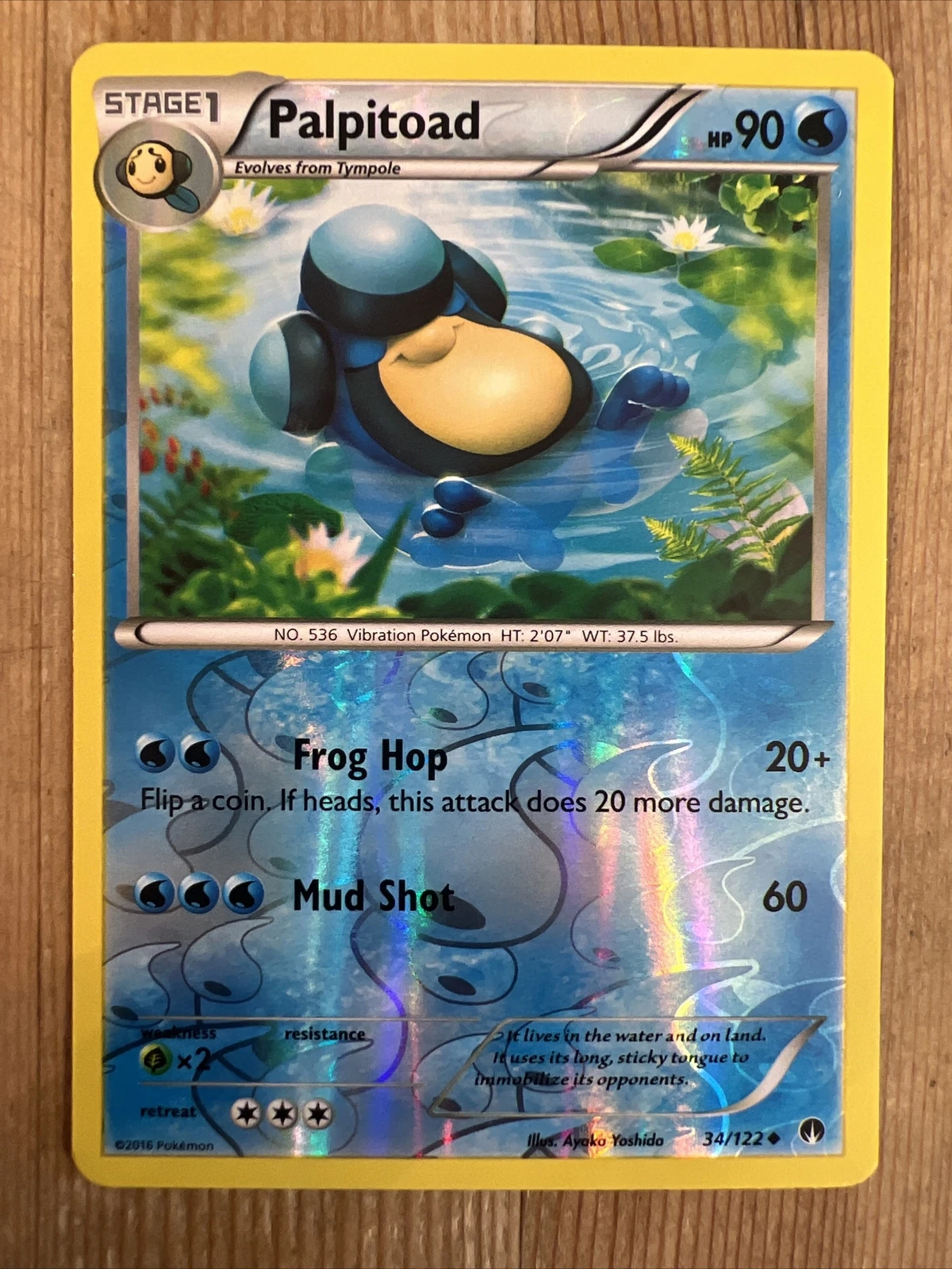 Pokémon TCG Palpitoad Breakpoint 34/122 Reverse Holo Uncommon LP