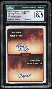 Will Byers (Noah) & Mike Wheeler (Finn) Dual Auto 2023 Stranger Things 4 CGC 8.5 - Picture 1 of 2