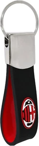 Portachiavi AC MILAN Metallo e Gomma Articolo Ufficiale Colore Nero-Rosso - Picture 1 of 2