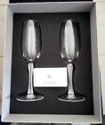 LALIQUE ROYAL CRYSTAL CHAMPAGNE FLUTES GLASS SET OF 2 NEW IN BOX