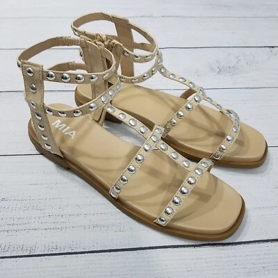 Sandalias MIA Madisen Gladiador Talla 7.5 - Beige Foto 1 de 4
