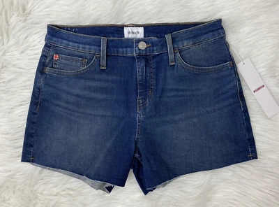 Hudson 女式 27 码蓝色牛仔 Gracie 切割牛仔裤短裤 3 英寸内缝全新 — 第 1/4 张图片