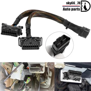 B6 16 Pin OBD II Splitter Extension 1 Male and 2 Female Extension Cable Adapter - Picture 1 of 15