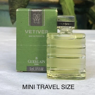 💝MINIATURA Vintage VETIVER Guerlain Masculino Eau de Toilette 5ml Mini Colônia de Viagem Nova Na Caixa - Imagem 1 de 4
