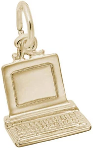 Gold-Plated Sterling Silver Desktop Computer Charm by Rembrandt - Picture 1 of 2