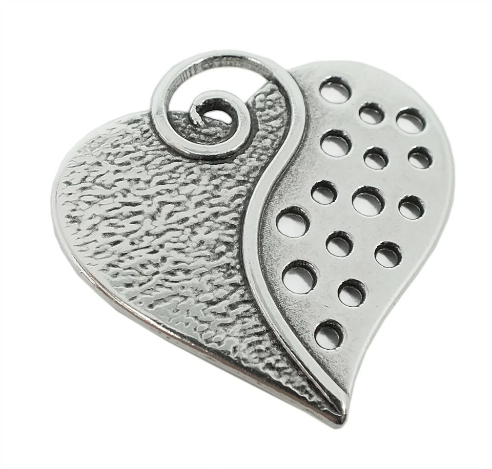 Ciondolo Cuore Ottone Argentato IN Used Look Minott 27945 - Immagine 1 di 1