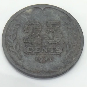 1941 Netherlands 25 Cents KM# 174 Circulated Coin E821 - Picture 1 of 4