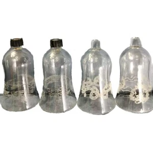 Lot 4 Home Interiors Etched Clear Glass Peg Votive Holders 2 nonidentical 6" - Picture 1 of 9