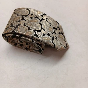 COVINGTON MENS TIE BLACK GOLD 3.75 X 58 - Picture 1 of 7