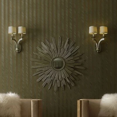 TR4284 York Ronald Redding striped brown natural Grass cloth wood veneer lines - Image 1 of 4