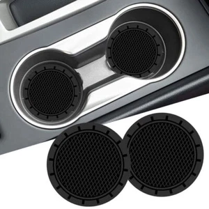 2x Universal Car Cup Holder Non-Slip Insert Coaster Black Rubber Car Accessories - Picture 1 of 12
