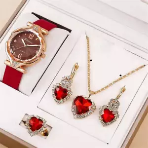 New 5pcs Set Watches Women Leather Band Ladies Watch Simple Casual Womens Analog - Picture 1 of 7