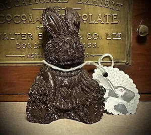 Easter Bunny Rabbit w Carrot Vintage Mold Inspired Faux Chocolate Cupboard Tuck - Picture 1 of 20