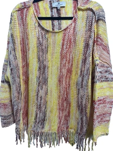 Laurie Felt knit pullover sweater soft neutral knit medium to large cozy layerin - Picture 1 of 8