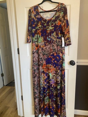 NWT Soft Surroundings Maxi Dress Estelle LargeJersey Tropical Print  Boho - Image 1 of 4