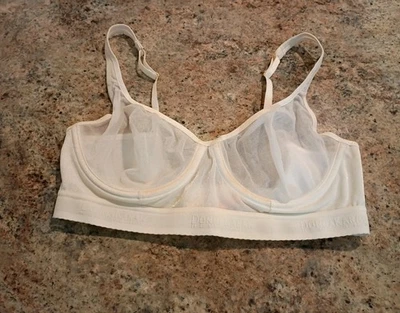 Sujetador Vintage Donna Karan Transparente Sexy Marfil Con Aros 35107 EE. UU. Talla 34C Usado en Excelente Condición Foto 1 de 4