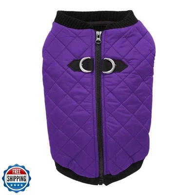 Gooby Fashion Vest Dog Jacket - Violet, X-Large - Warm Zip Up Dog Bomber Vest - Image 1 of 4