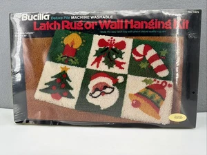 Bucilla Latch Rug Wall Hanging Kit No 12879 "Christmas Sampler 24"x36" Deluxe - Picture 1 of 10