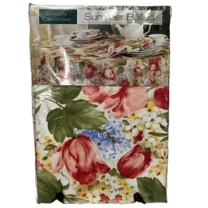 Birdwil Linens Summer Ballad Fabric Colorful Floral Tablecloth Oblong 52x70 - Picture 1 of 6