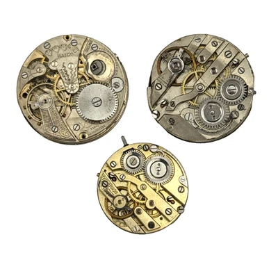 Tavannes 1904 Lot of 3 Wristwatch Movements Mechanical Enamel Parts Repair (586) - Image 1 of 4