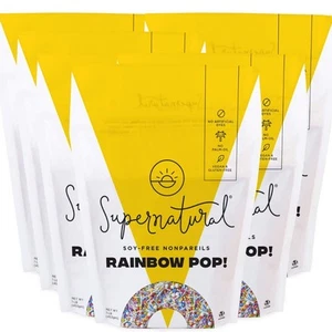 Rainbow Pop! Natural Nonpareil Sprinkles, Dye-Free, Soy-Free, Gluten-Free, Ve... - Picture 1 of 5
