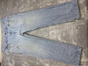 Lee Jeans Mens 40x30 Light Wash Denim Straight Leg 5 Pocket Zip Fly Classic - Picture 1 of 12