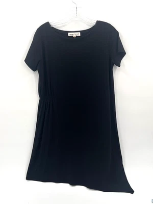 JOHNNY WAS CALME' Mujer XS Negro Manga Corta Cincha Mezcla Bambú Camiseta Vestido Foto 1 de 4