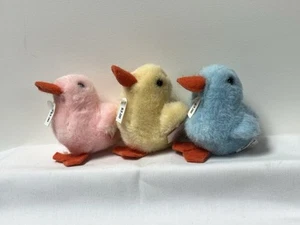 3 Vintage Chick Toys with squeaker inside Easter basket pets - Picture 1 of 6