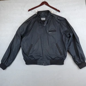 VTG Members Only Jacket Mens XL Black Bomber Racer Softshell Zip Front - Picture 1 of 10