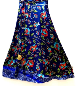 Incredible-art Vintage Silk Sari Magic Wrap Skirt Reversible Double Layer skirt, - Picture 1 of 6
