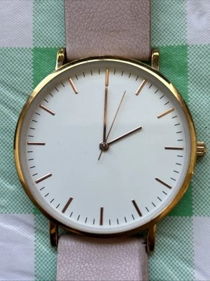 H&M Gold Tone Pink Band Women’s Quartz Watch - Image 1 of 4