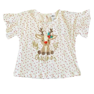 Christmas Top Size 1 (12-18 Month) Kids Baby Red White My 1st Christmas New Tags - Picture 1 of 3