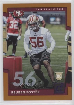 2017 Panini Donruss Rookies Jersey Number /56 Reuben Foster #382 Rookie RC - Image 1 of 2
