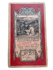 C.1919 Vintage OS Cardiff & Mouth Of Severn : Sheet 110 : One-inch/Mile - Picture 1 of 24