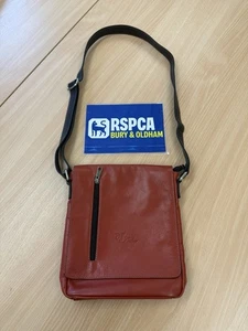 Vintage handgefertigte Venice Leder rot Messenger Umhängetasche braun Schulterriemen - Bild 1 von 10